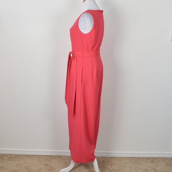 Calvin Klein Belted Sleeveless Wide Leg Jumpsuit - 8 - Picture 4 of 8